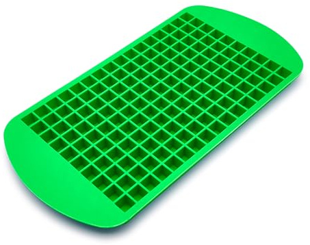 Moule en silicone 160 mini cubes de glace 1 cm - flexible, lavable, sûr - Convient pour bonbons, gelées, pralines de chocolat, cuisine, bar, fêtes (vert)