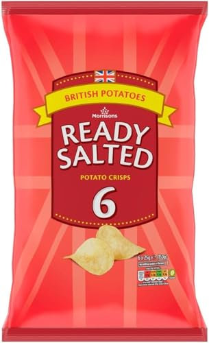 Ready Salted Flavour Crisps Multipack 6 x 25g(3 Pack) | No artificial colours or flavours | Premium product | Suitable for Vegetarians
