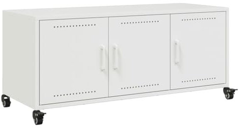 vidaXL TV-Schrank Weiß 100,5x39x43,5 cm Kaltgewalzter Stahl