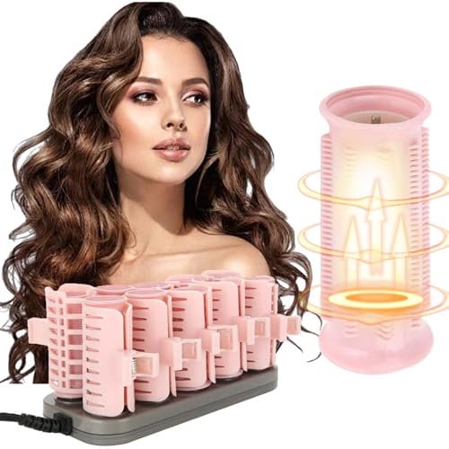 Heated Hair Rollers, 10Pcs Professional Electric Heated Roller Curling, Heated Hair Curlers for Long Short Hairstyles, Hairdresser Salon/Barber or Home Use DIY Hair Styling Tools