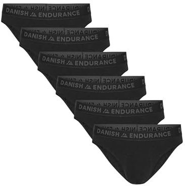 DANISH ENDURANCE Slip Uomo in bambù, Mutande Uomo Ultra Morbide e Traspiranti, Slip Comodi Senza Etichetta, 6 Paia