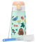 Trinkflasche für Kinder aus Edelstahl mit Strohhalm & Reinigungsbürsten 480ml - Doppelwandige Kindertrinkflasche isoliert & auslaufsicher - BPA frei (Mint)