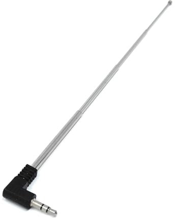 3.5mm Jack Telescopic Antenna for FM/AM Radio, TV, Bluetooth Stereo – 4-Section Extendable Antenna for Mobile Phones, AV Receivers, and Home Theater Systems, Max Length: 24cm