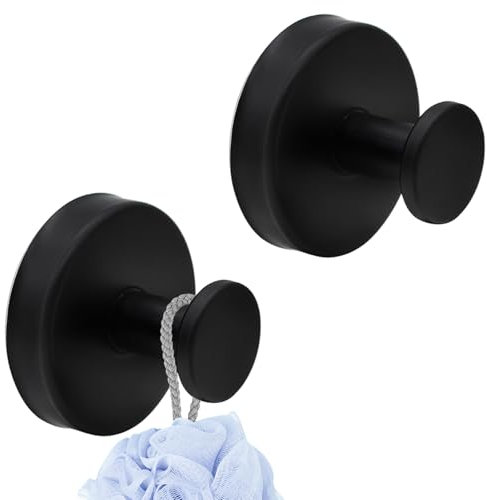 QUSLLIS 2 Pièces Ventouse Salle de Bain, Réutilisable Porte Serviette Sans Percage, Patères Murales Crochet Fort Multifonction pour Peignoir Luffa Manteau