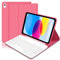 Coque Clavier pour iPad 10ème Génération 10.9 Pouces 2022/11ème Génération 11 Pouces 2025, Étui pour Clavier Bluetooth Magnétique avec Porte Crayon, AZERTY Layout Clavier pour iPad 11/10 Gén -Rose
