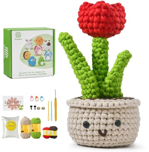 TranquilHome Crochet Set Amigurumi,Häkelset Für Anfänger Häkelblumen,Häkel Set Gehäkelte Blumen Schritt-Für-Schritt-Video-Erklärun,Strickset Für Anfänger-Wunderbar Kreative Geschenke