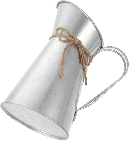 Warmhm Dekorative Eisen Eimer Hause Blume Anordnung Vase Vintage Silber Vase