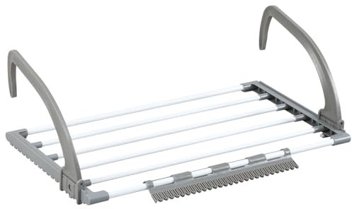 Taylor & Brown 5 Bar Radiator Clothes Airer Rack with Sock Clips, Foldable Clothes Airer with Adjustable Arms, Laundry Dryers Clothes, Hanging Drying Rack Airer (3.5m)