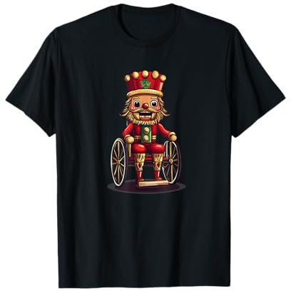 Funny Nutcracker in Wheelchair Costume for Man and Woman T-Shirt