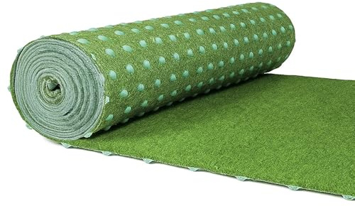 Internethandel Pfordt Kunstrasen 400x133 cm Grün, Rasenteppich mit Noppen, Outdoor Teppich wetterfest und pflegeleicht für Balkon, Terrasse und Garten