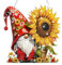 Lxmsja 5D Diamond Painting Anhänger Gnome, Sonnenblume Diamond Painting Fensterbilder Beidseitig für Erwachsene Kinder, Bastelset Kreativ Set, Hängend Ornament Kranz Tür Fenster Wand Eingang Decor