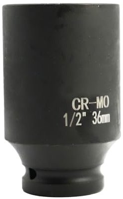 Flewdart 41mm deep Impact Socket 1/2 Drive, 41 mm 1/2 Square Drive 6 Point Cr-Mo, 78mm Length (1/2 36mm)