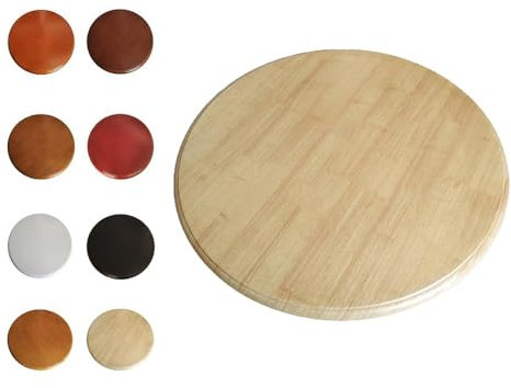 SMELEDFCFK Tisch Lazy Susan Drehteller Holz 360° Drehbar Servierplatte Rund 80cm 90cm 100cm Drehteller Esstisch Servierteller Drehscheibe Leise Und Stabile Rotierend(Wood Color,70cm/28in)