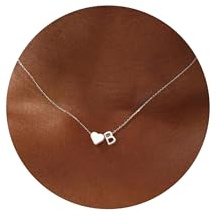Meteorstarry Kette Silber 925 Damen mit Herzanhänger, Halskette Mit Buchstaben, Silber Ketten Namenskette Personalisiert Geburtstagsgeschenk Geschenk Freundin für Frauen