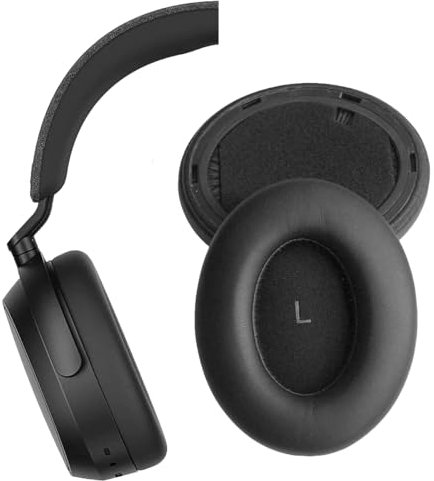 V-MOTA Ohrpolster kompatibel mit Sennheiser Momentum 4 (IV) Wireless Headset (nicht für Momentum 3), weiche PU-Lederkissen, extra Komfort, einfache und schnelle Installation (schwarz)
