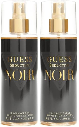 GUESS Seductive Noir, Acqua Profumata per Donna, Fragranza Floreale, Bergamotto, Petali di Iris, Gelsomino, Vaniglia, Scento Sensuale, 250 ml (Confezione da 2)