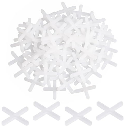 1000 Stück Weiße Fliesenkreuze, 3mm PVC Abstandshalter, Kreuzförmige Fugenkreuze für Präzise Fliesenverlegung an Wand und Boden