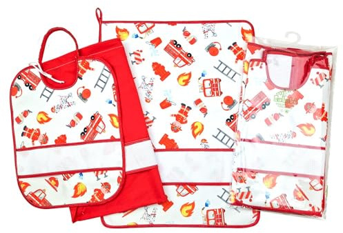 Giampii 3-teiliges Kindergartenset, bestickt, Lätzchen mit Gummiband, Handtuch, Beutel – Made in Italy (Tamppiier)