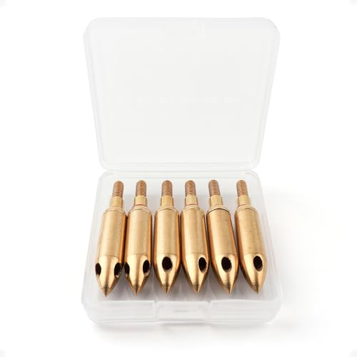 Kqimris Archery Copper Whistling Arrowheads, 145 Grains Signal Arrow Tips,6