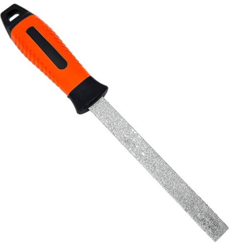 HERO Fliesenfeile Feile halbrund 265 mm | Wolframcarbid/Hartmetall bestückt | Körnung 60# Fein | Universal-Feile für Glas, Keramik, Holz, Gips, Kunststoff & Stein | rutschfester Soft-Grip-Griff