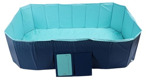 Asixxsix Piscine Pliable en PVC épais, Matériau Résistant à l'usure, Conception Non Gonflable, pour Enfants et Animaux Domestiques, Piscine Extérieure (2.1m)