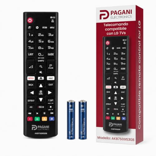 Telecomando Universale LG AKB75095308 Compatibile con TV LG Smart TV, LED, LCD, OLED, UHD, 4K, HD, WebOS, Nessuna Configurazione, Batterie Incluse, Azienda Italiana, Testato in Italia