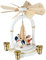 KWO Olbernhau Pyramide einstufig, weiß-Gold, 21 cm, Mehrfarbig
