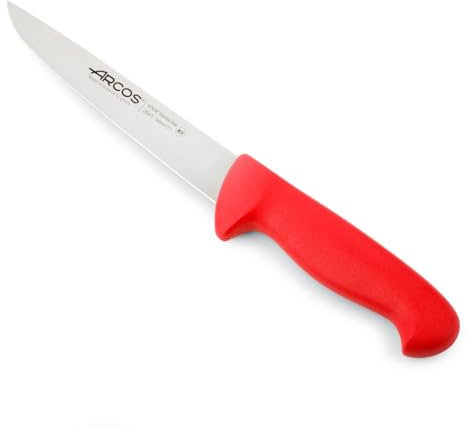 Arcos Fleischermesser Professionell - Edelstahlklinge 180 mm - Ideal zum Fleischschneiden - Roter Polypropylen-Griff - Serie 2900