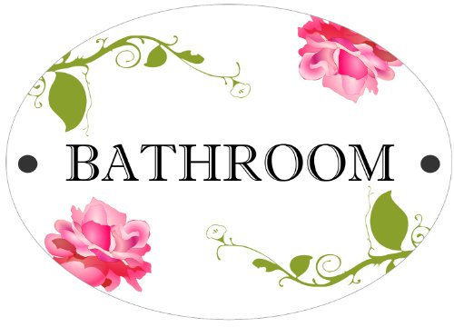 Shabby Chic Bathroom Door Plaque Sign (Bathroom)