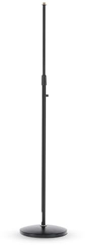 GEWA Mikrofonständer MS-10B - Rundsockel aus Guss - Schalldämpfende Gummieinlage - Höhe 87-155 cm,