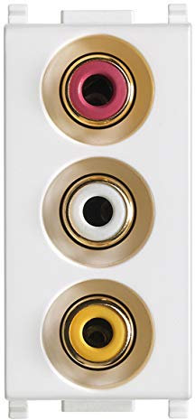 VIMAR série plat – Prise 3 entrées rCA Blanc