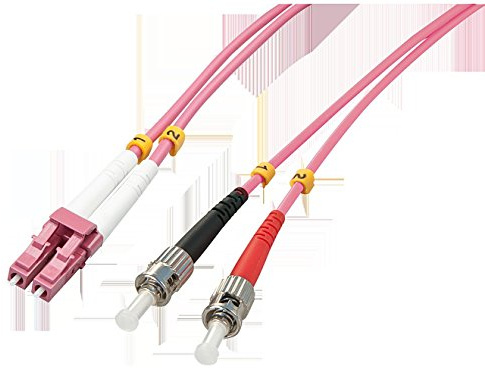 Lindy 46352 Duplex Fiber Optic Cable, OM4 LC/LC 3 m Pink