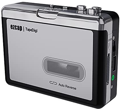 Ezcap Convertisseur cassette en MP3, lecteur de cassette numérique convertit la bande en MP3 en clé USB, pas besoin de PC, pas de Bluetooth