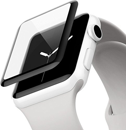 Belkin ScreenForce UltraCurve-Displayschutzfolie (geeignet für die Apple Watch der Serien 2 und 3, 38 mm, vollflächiger Schutz mit abgerundeten Kanten, echtes Glas, kratzfest) schwarz