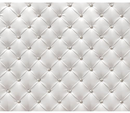 decomonkey - Papier Peint Panoramique Optique en Cuir 350x256 cm - Décoration murale moderne – Tapisserie décorative pour chambre salon - Tissu modèle arrière-plan diamants cuir texture