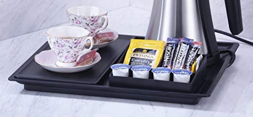 Welcome Tray & Beverage Sachet Holder for Hotel Tablettset 3pcs kit (Black)