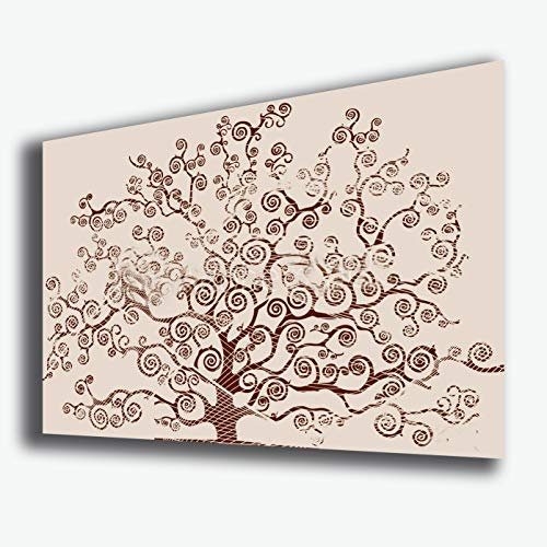 Quadro moderno ALBERO DELLA VITA arte moderna Style KLIMT beige STAMPA SU TELA canvas Quadri Moderni Cucina Salotto Soggiorno Camera da letto printerland.it (70x100 cm)