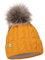 ELIMELI® Damen Winter Mütze warme Strickmütze Wintermütze mit Bommel Slouch Strick Beanie Damen für Winter Bommelmütze Hergestellt in EU Farbenauswahl 15568 (Senfgelb)