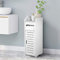 Slim Modern PVC Bathroom Cabinet - Waterproof, White, 6.7 x 8.66 x 22.05 Freestanding Storage Unit