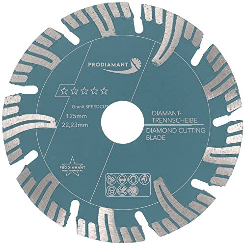 PRODIAMANT Disque diamanté professionnel Granit Super Speed Cut 125 mm x 22,2 mm Disque diamanté