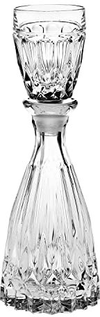 Cristallo – Decanter in vetro con tappo a tazza da 28,3 g – (può essere utilizzato come bicchiere) altezza 20,3 cm – decanter – Made in Europe – by Barski