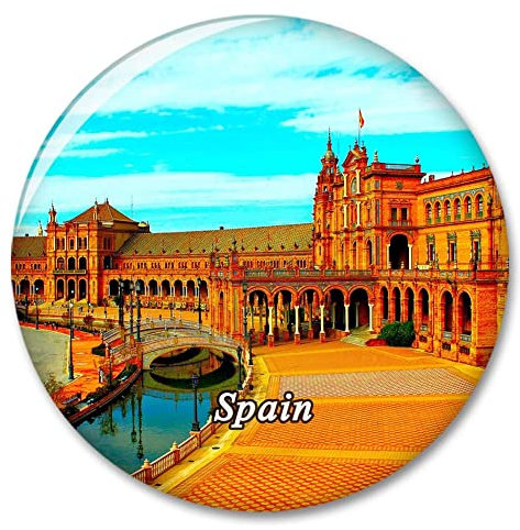 Spanien Platz Sevilla Kühlschrankmagnet Dekorativer Magnet Touristische Stadt Reise Souvenir Sammlung Geschenk Starker Kühlschrank Aufkleber