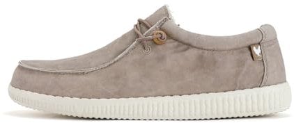 WALK IN PITAS | WP150 WALLABI Washed | Mocasines de Hombre | Náuticos Casual | Zapatillas de Verano | Zapatos de Hombre Casuales y Cómodos | Zapatos de PITAS para Hombre | Beige 42