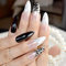 False Nails, Artificial Nails with Glue, Artificial Finger Acrylic Nail Kit, Manicure Kit for Women, Next Day Delivery of Coffin Acrylic. (Black White Zebra Nails)…