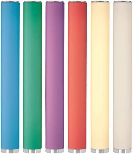 Northpoint LED Lichtsäule Stehlampe Chrom Ring Glatte Oberfläche Bunt Warmweiß Standleuchte Stehleuchte dimmbar Farbwechsel mit Fernbedienung