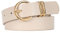 JasGood Damen Ledergürtel für Jeans Hosen Kleider Mode Goldschnalle Damen Leder Gürtel, Beige, 120cm