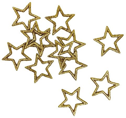 Oblique Unique® Sterne Glitzer Streudeko 12 Stück Stern Tischdeko Deko für Weihnachten und Winter Dekoration Weihnachtsdeko Adventsdeko (Gold)