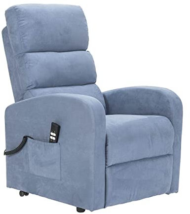 SIME Robin1 Poltrona Alzapersona reclinabile Detraibile 19% Kit 4 ruote seduta micromolle schienale fiocco poltrone elettriche poltrone relax Azzurro