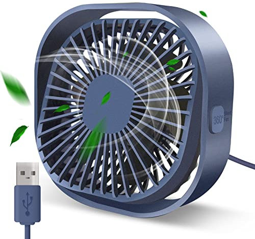 BSVI Desk Fan Portable Personal Desktop Mini Cooling Micro with Cable USB Powered 3 Speeds Quiet Small Table Fan for Home Office Study reading Bedroom Indoor Car Outdoor Travel