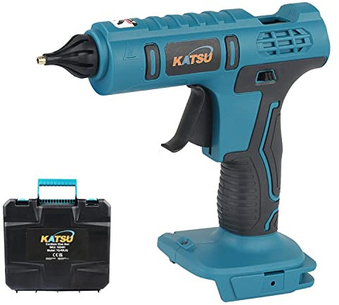 KATSU FIT-BAT 21V Cordless Glue Gun with 25 Pieces Glue Sticks 11mm x 200mm, Packed in Plastic Case, Without Battery and Charger 102461